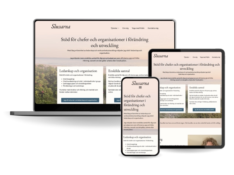 Portfoliobild hemsida skapad av LM Webb slussarna.com