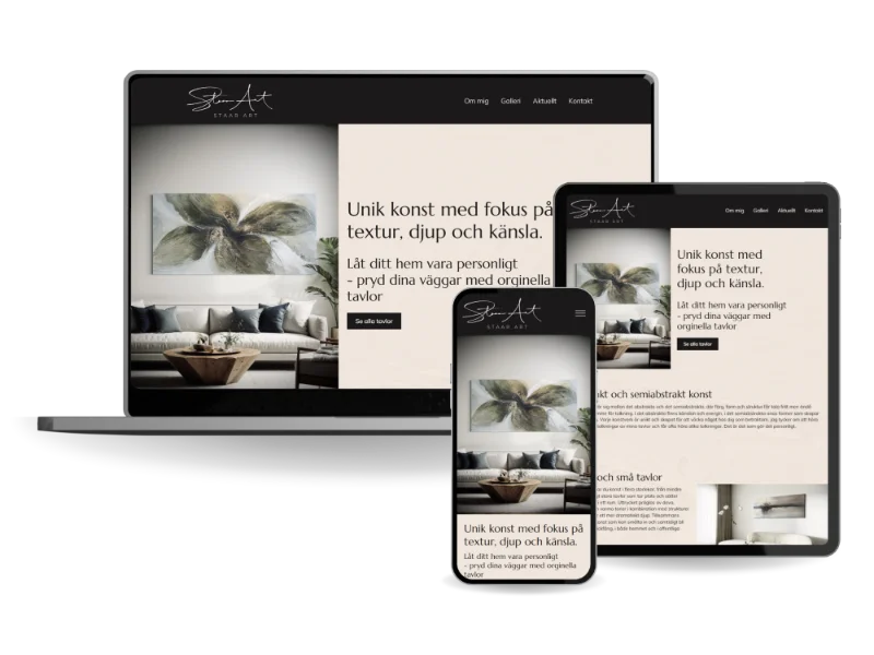 Portfoliobild hemsida skapad av LM Webb staarart