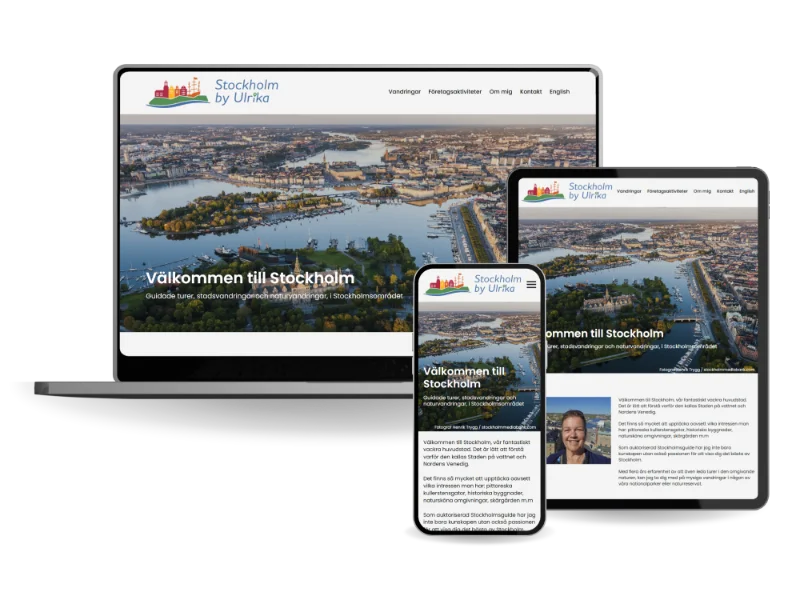 Portfoliobild hemsida skapad av LM Webb stockholmbyulrika.se